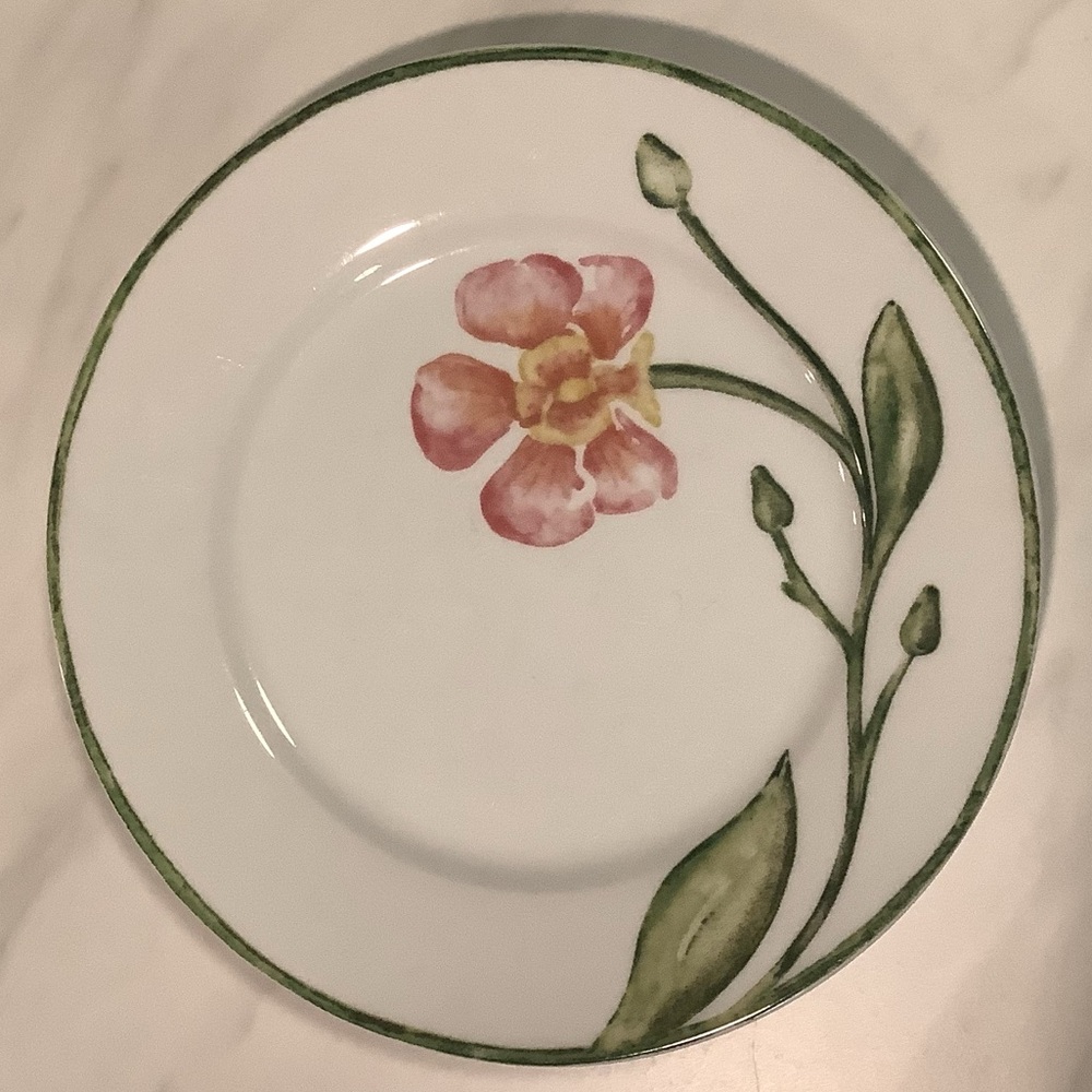 SET of 6 Pier 1 Imports Blooms Dessert Salad Plate Farmhouse Country - Picture 5 of 9